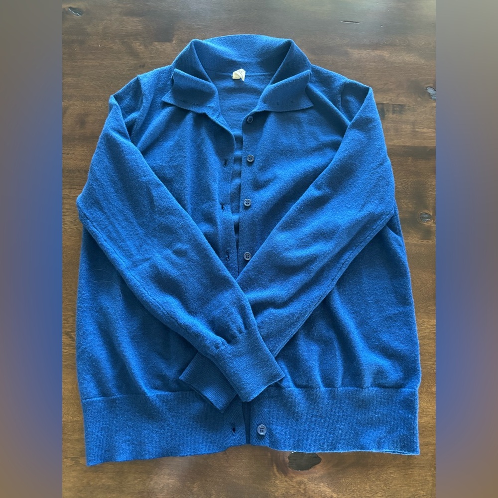 Blue woman’s Button-Front Sweater Cardigan